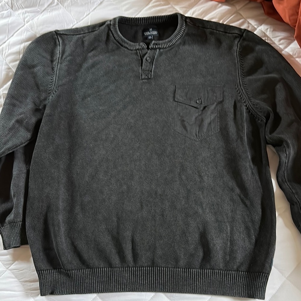 Roark Revival - NWOT Men’s Black Distressed Crewneck Sweater - XXL